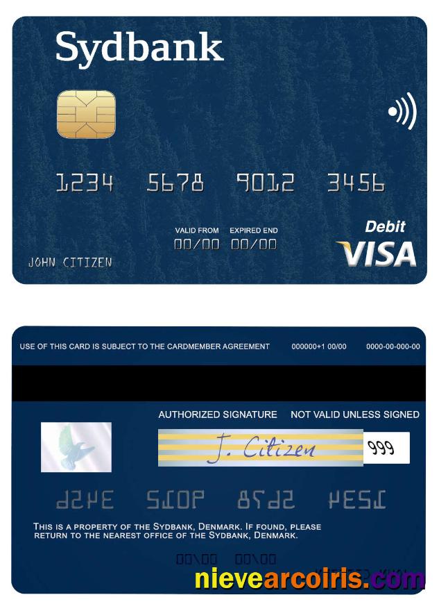 Denmark Sydbank visa debit card